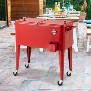 Carrello Frigo Portatile Rosso da Esterno per Campeggio - 1 Pezzo - Product Image 3
