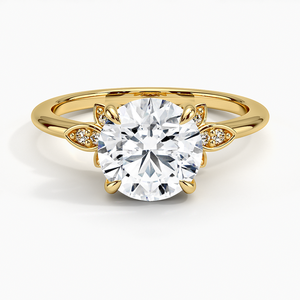 Anillo de Compromiso Fiore Moissanite con Engaste de Puntas Chapado en Oro de 14K para Boda y Aniversario - Product Image 1