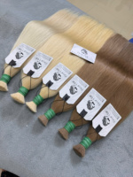 Ekstensi Rambut Vietnam Berkualitas Tinggi 100% Asli Manusia Virgin Grade 12A Lurus # 613 Warna 100% Rambut Mentah Grosir dari Vendor