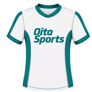 Camiseta de Rugby Blanca y Verde Azulado, Manga Corta, Cuello en V, Uniforme de Equipo Personalizado, Transpirable, para Entrenamiento Deportivo - Product Image 1