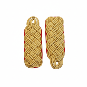 Épaulettes Cérémonielles Personnalisées, Plaques d'Épaule en Tissu Rouge avec Fil Doré, Accessoires d'Uniforme - Product Image 2
