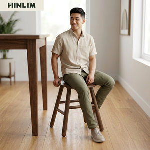 Minimalist Wooden <b>Stool</b> & Ottoman Modern Contemporary Design Tapered Legs Durable Portable Living Room <b>Bedroom</b> Use - Product Image 5