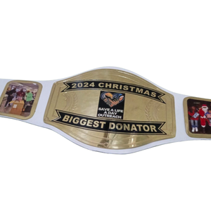 เข็มขัดแชมป์ผู้บริจาคคริสต์มาสรายใหญ่ที่สุด รุ่นพิเศษ Save A Life Outreach ฉบับจำกัด  ของสะสมสำหรับนักสะสมเข็มขัดมวยปล้ำ - Product Image 5