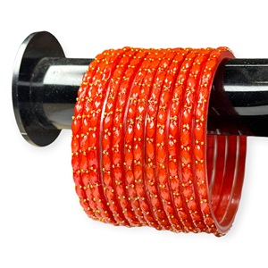 Ensemble de bracelets kashmiris en verre goutte d'eau, couleur rouille brillante, très tendance, pour mariage et usage quotidien, à prix de gros - Product Image 3