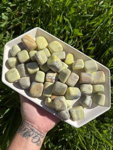 Serpentine Tumbled Stone Wholesale <b>Natural</b> <b>Crystal</b> Gemstone Agate Serpentine Tumbled Stones for Home Decor From Aameena Agate - Product Image 4