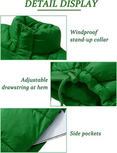 Women's <b>Winter</b> Puffer Jacket Reversible Waterproof Eco-Friendly Polyester/Nylon Fabric Stand Collar Full Sleeves Zipper Closure - Product Image 4