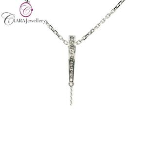 MEILLEUR MODÈLE VENTE EN GROS STYLE CLASSIQUE 18K AU750 BLANC MASSIF/JAUNE/OR ROSE VRAI DIAMANT NATUREL PERLE RÉGLAGE PENDENTIF pour CADEAUX - Product Image 3