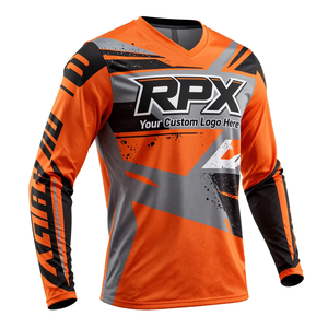 Jersey de Motocross Personalizado de Manga Larga, Color Naranja y Negro, Impresión por Sublimación, Secado Rápido, para Adultos, Todas las Temporadas - Product Image 4