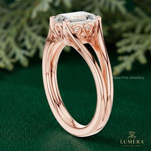 Radiant Cut Lab Grown Diamond Engagement Rose Gold Ring Rose Gold Engagement Ring Classic Style Fine <b>Jewellery</b> - Product Image 5