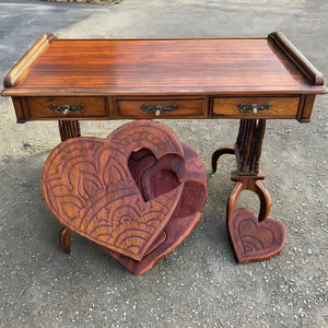 Caja de Madera con Forma de Corazón Hecha a Mano con Tallado Floral, Compartimento Secreto, Regalo de Recuerdo para Aniversario, Joyero de Madera - Product Image 5