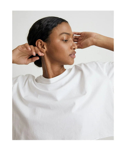 Women's <b>White</b> Crew Neck <b>T</b>-<b>Shirt</b> Loose Fit Short Sleeve 100% Cotton Jersey Minimalist Solid Color All Seasons Breathable - Product Image 5