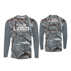 Camiseta Deportiva de Manga Larga Unisex de Primera Calidad, Color Sólido, Secado Rápido, Poliéster Estampado, UPF 50+, Transpirable, para Pesca, Personalizable - Product Image 1