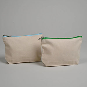 Sac de maquillage en toile de coton grande capacité avec fermeture éclair, motif imprimé personnalisé, étui organisateur de cosmétiques tendance pour la vente en gros - Product Image 1