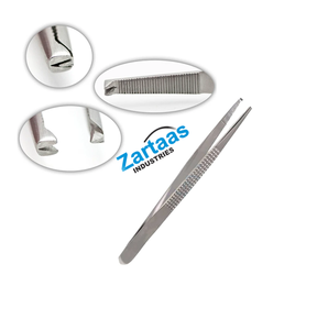Pinzas para Tejidos DeBonney de Acero Inoxidable de Alta Calidad, 1x2 Dientes, 18cm, Fabricante y Exportador de Instrumentos Quirúrgicos - Product Image 5