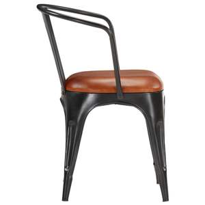 2 pz sedie da pranzo in vera pelle marrone - Product Image 4