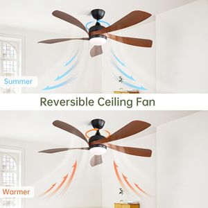 Ventilatore da 52 pollici a LED per interni con 3 pale addominali dimmerabili a 3 colori telecomando reversibile motore a corrente continua nero con luce a LED - Product Image 2