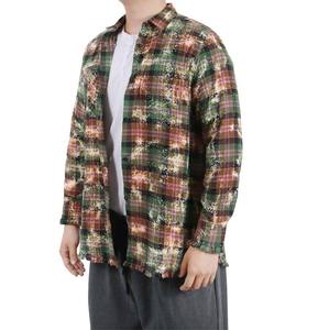 Chemise en flanelle unisexe en gros, col en velours côtelé, manches longues, à carreaux, décontractée, vintage, chaude, surchemise - Product Image 2