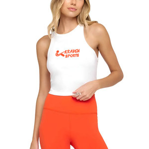 Haut de yoga pour femme avec logo personnalisé, nouveau style, faible MOQ, vêtements de sport, couleur unie - Product Image 1