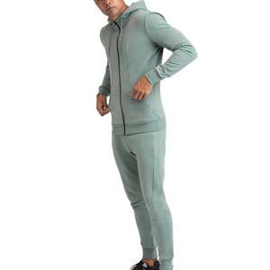 Men Newly Fashion <b>Hoodie</b> with Full Zipper and Plain Pants Cotton Tracksuits for Men's and Women's Latest High Quality Sweat Suit - Product Image 1