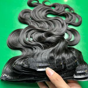 Lista de Precios de Fábrica Extensiones de Cabello con Clip Doble Trama Cabello Vietnamita Virgen 100% Cabello Humano Natural de Lujo - Product Image 2
