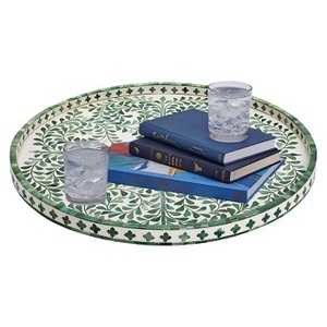 Plateau élégant en os incrusté de motifs traditionnels, fait main, durable, idéal pour offrir et pour la maison, disponible dans le monde entier - Product Image 5