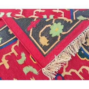 Tapis Dhurrie durables tissés à la main dans un design classique à tissage plat Tapis Kilim parfait Espaces de vie et de chambre à coucher - Product Image 6