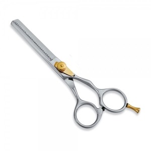 Ciseaux professionnels pour la parrure des cheveux, en acier inoxydable, 32 dents, pointe arrondie, pour droitiers, manche long, ciseaux de coiffure - Product Image 1