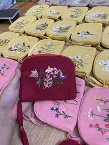 Hand Embroidered Linen Bag With Embroidery Different Colors Linen <b>Backpack</b> 100% Soft Washed Linen OEM Made in Vietnam - Product Image 5