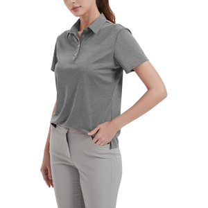 Polo pour femme de qualité supérieure, manches courtes, coupe ajustée, col boutonné, élégant, décontracté, tendance - Product Image 2