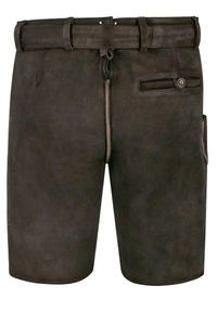 Custom Embroidered Button Fly High Waist Suede <b>Leather</b> Bavarian <b>Shorts</b> Solid Casual Nonwoven New Arrival Traditional Style - Product Image 5