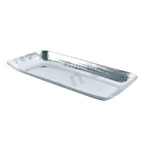 Plateau de service martelé en acier inoxydable rectangulaire, finition martelée, profond, idéal pour les plateaux - Product Image 1