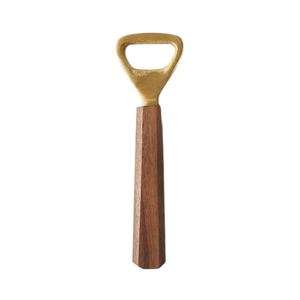 With Wooden Handle <b>Golden</b> Metal Bottle Opener <b>Bars</b> Restaurants Commercial Beverage Service Bottle Cap Opening Use Opener - Product Image 1