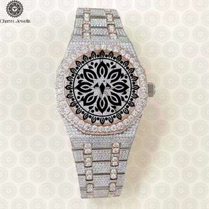 Montre de luxe Charm Jewells en acier inoxydable, boîtier de 40 mm, cadran analogique mécanique, bracelet incrusté de diamants, résistance à l'eau 10 bars, automatique - Product Image 4