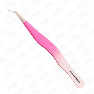 Meilleure pince à épiler d'extension de cils Pince à épiler de précision en acier inoxydable incurvée Outil applicateur de cils professionnel pour classique - Product Image 6