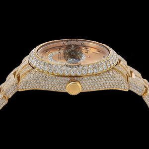 SPLENDID GIFT JEWELRY นาฬิกาเพชร ตัวเรือนทรงกลมสีเงิน 28 มม. ระบบอนาล็อก ETA สายโมอิสซาไนต์ 20 ซม. สำหรับทุกเพศ หรูหรา - Product Image 3