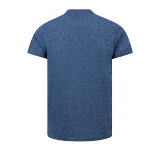 T-shirt décontracté en coton respirant à manches courtes style urbain pour homme, col rond bleu, grandes tailles - Product Image 5