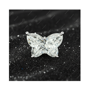 Pendientes de Botón de Plata de Ley 925 Chapados en Oro Fino con Diamante Cultivado en Laboratorio de 1 Quilate, Certificado GIA IGI, DEF VVS VS, Diseño de Mariposa, Regalo para Él y Ella - Product Image 1