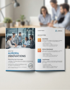 Custom Company Profile <b>Printing</b> | Corporate Profile Booklet & Business Brochure <b>Printing</b> Perfect Binding <b>A4</b> Size Coated Paper - Product Image 1