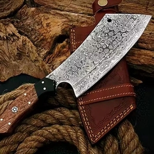 OEM High Carbon 7 Inch Damascus <b>Kitchen</b> Cleaver <b>Knife</b> Set VG10 Steel With Wooden Handle for Chefs - Product Image 1