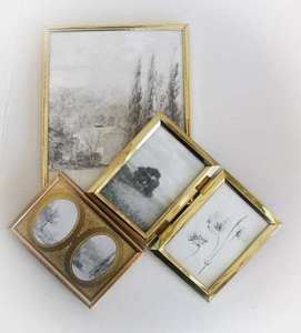 <b>Gold</b> Metal Rectangle Photo <b>Frame</b> Horizontal Floating Design Decorative Picture Holder Home Livingroom Wedding Gift Use Photo - Product Image 3