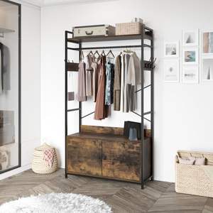 Armoire autoportante robuste de grande taille avec multiples étagères de rangement pour vêtements - Product Image 5