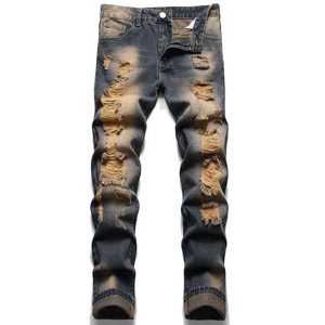 Pantalon en jean décontracté et tendance de haute qualité, salopette en jean d'été avec broderie et boutons, prix de gros imbattable - Product Image 1