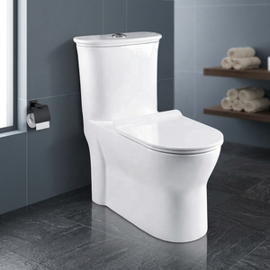 WC monobloc en céramique de haute qualité à double chasse, à alimentation par gravité, à poser au sol, pour salle de bain moderne - Product Image 5