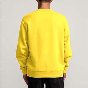 เสื้อสเวตเชิ้ตผู้ชายสีเหลืองมีฮู้ดทรงปกติ ผ้าฟลีซถักลายตัวอักษร แขนยาว ผ้าฝ้าย 100% เป็นมิตรกับสิ่งแวดล้อม - Product Image 6