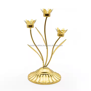 Candelabros DE FORMA en forma Soportes de velas de metal altos cónicos para centro de mesa Moderno - Product Image 3