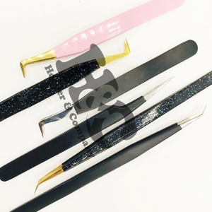 Pince à épiler de haute qualité en vison avec revêtement personnalisé en acier inoxydable pince à épiler pointe pointue prix de gros vison durable - Product Image 1