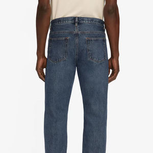 Pantalon bleu décontracté pour homme, style streetwear, couleur unie, avec logo personnalisé, pour un usage quotidien, coupe confortable, en coton respirant. - Product Image 6