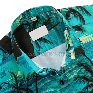 เสื้อฮาวายแขนสั้นคุณภาพสูงสำหรับผู้ชาย พิมพ์ลายตามสั่ง เสื้อฮาวายผู้ชายสำหรับขาย - Product Image 4