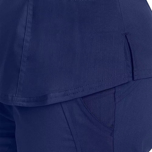 Uniformes Médicos de Punto Personalizados de Moda 2026, Mezcla de Poliéster, Cuello en V, Transpirables, Color Azul Marino, Uniformes de Hospital para Mujer - Product Image 6
