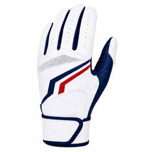 Nouveauté 2026 – Gants de frappeur de baseball en cuir véritable personnalisés, vente en gros, OEM, durables, blancs et bleus, pour équipes de softball, unisexes - Product Image 5